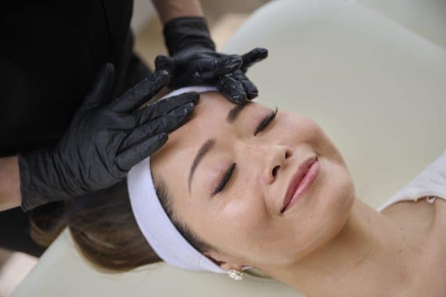Woman during a facial appointment