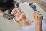 Client during a peel treatment