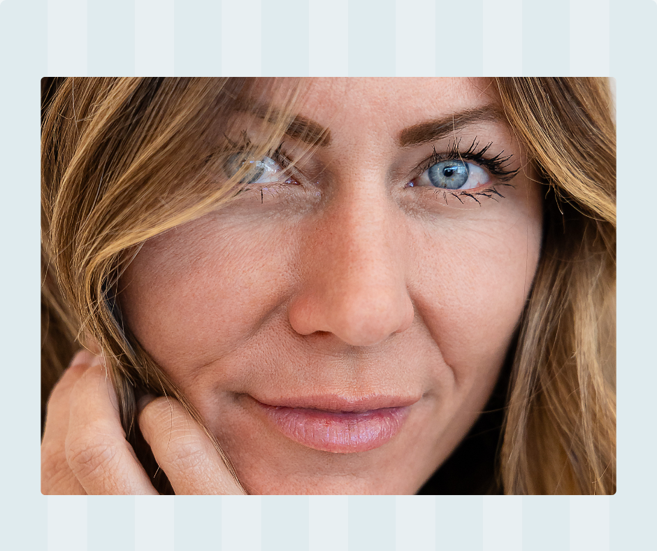 Close-up of a woman’s natural face