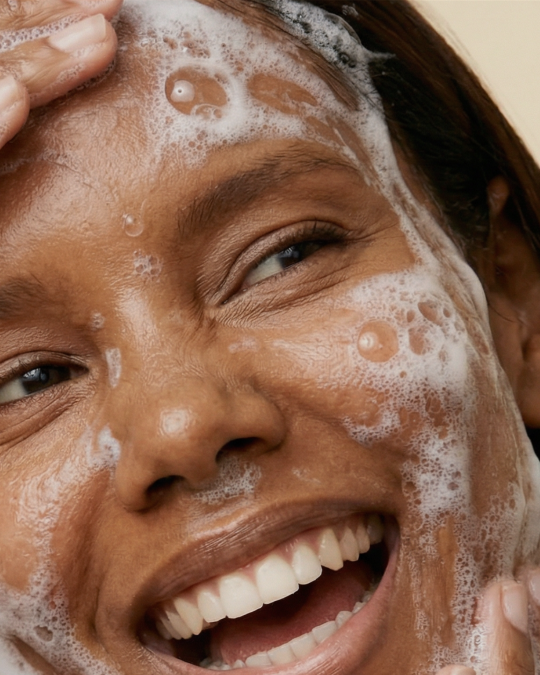 Image of woman with soap on face